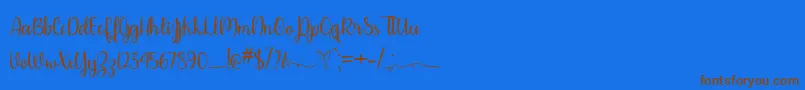 PleaseDontTakeMyManTtf-Schriftart – Braune Schriften auf blauem Hintergrund
