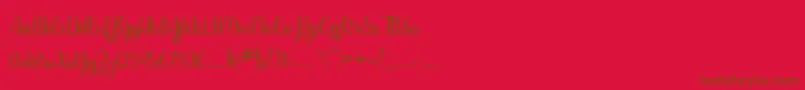 フォントPleaseDontTakeMyManTtf – 赤い背景に茶色の文字