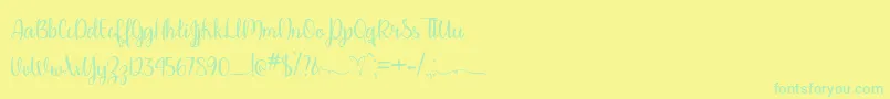 PleaseDontTakeMyManTtf-fontti – vihreät fontit keltaisella taustalla