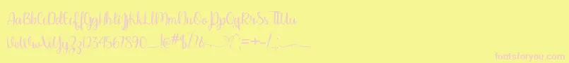PleaseDontTakeMyManTtf-Schriftart – Rosa Schriften auf gelbem Hintergrund