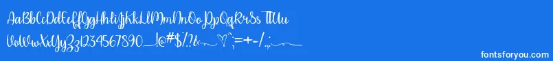 PleaseDontTakeMyManTtf-Schriftart – Weiße Schriften auf blauem Hintergrund