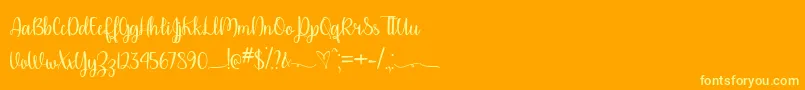 PleaseDontTakeMyManTtf-Schriftart – Gelbe Schriften auf orangefarbenem Hintergrund