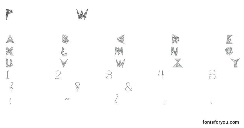 PylonWide-fontti – aakkoset, numerot, erikoismerkit