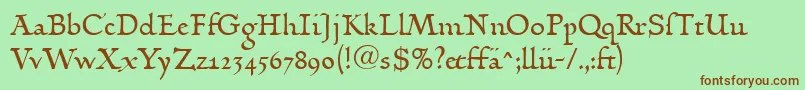 LinotypehumanistikaDfr Font – Brown Fonts on Green Background