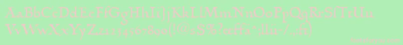 LinotypehumanistikaDfr Font – Pink Fonts on Green Background