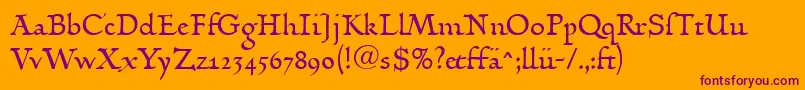 LinotypehumanistikaDfr Font – Purple Fonts on Orange Background