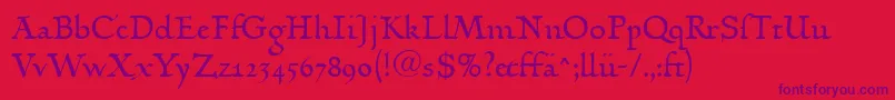 LinotypehumanistikaDfr Font – Purple Fonts on Red Background