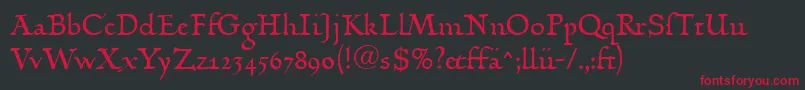 LinotypehumanistikaDfr Font – Red Fonts on Black Background