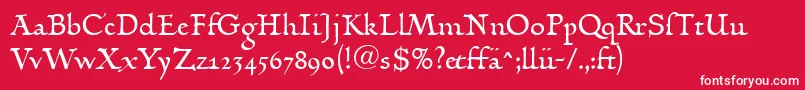 LinotypehumanistikaDfr Font – White Fonts on Red Background