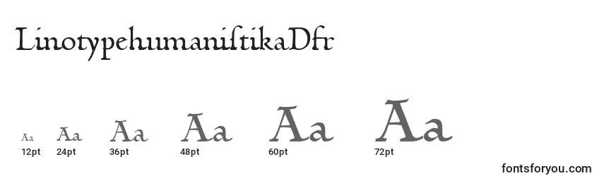 Rozmiary czcionki LinotypehumanistikaDfr