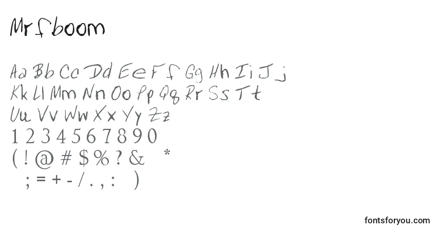 Шрифт Mrfboom – алфавит, цифры, специальные символы