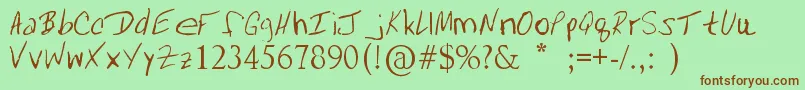 Mrfboom Font – Brown Fonts on Green Background
