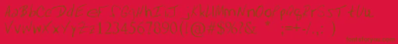 Mrfboom-fontti – ruskeat fontit punaisella taustalla