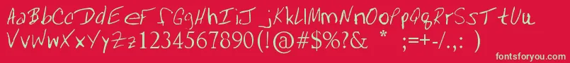 Mrfboom Font – Green Fonts on Red Background