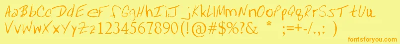 Шрифт Mrfboom – оранжевые шрифты на жёлтом фоне