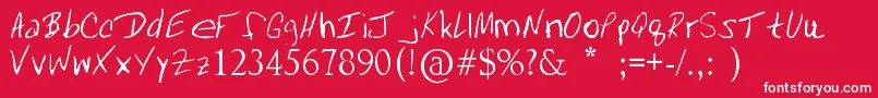 Mrfboom-fontti – valkoiset fontit punaisella taustalla