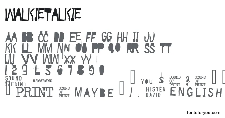 A fonte Walkietalkie – alfabeto, números, caracteres especiais