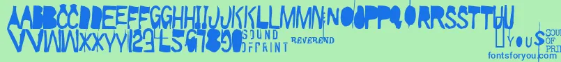 Walkietalkie Font – Blue Fonts on Green Background