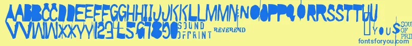 Walkietalkie Font – Blue Fonts on Yellow Background