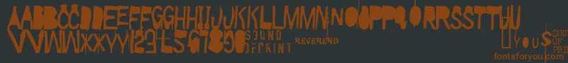 Walkietalkie-Schriftart – Braune Schriften auf schwarzem Hintergrund