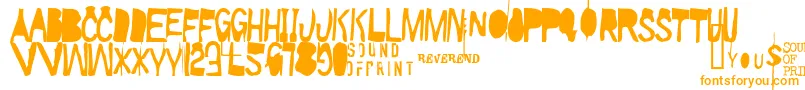 Walkietalkie-Schriftart – Orangefarbene Schriften auf weißem Hintergrund