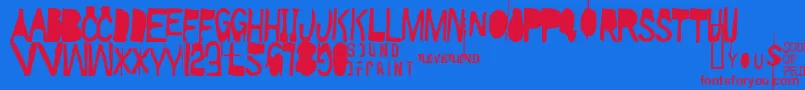 Walkietalkie Font – Red Fonts on Blue Background