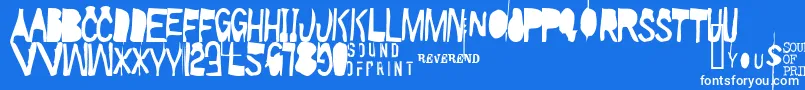 Walkietalkie-Schriftart – Weiße Schriften auf blauem Hintergrund