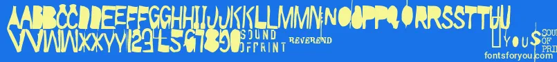 Walkietalkie Font – Yellow Fonts on Blue Background