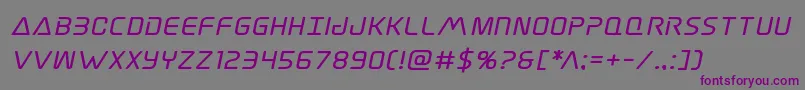 Шрифт Elitedangerboldexpandital – фиолетовые шрифты на сером фоне