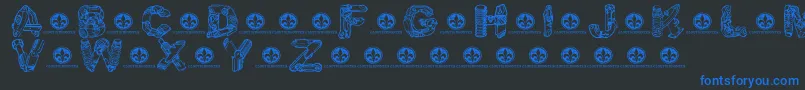 Шрифт MotorpiecesdemoRegular – синие шрифты на чёрном фоне