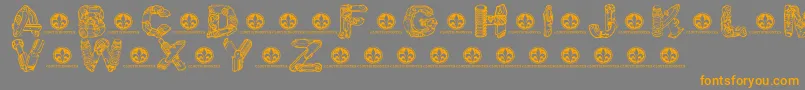 MotorpiecesdemoRegular-Schriftart – Orangefarbene Schriften auf grauem Hintergrund