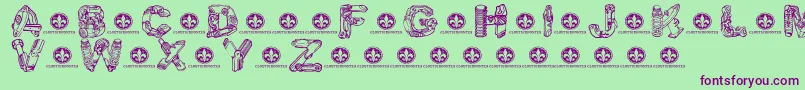 Police MotorpiecesdemoRegular – polices violettes sur fond vert