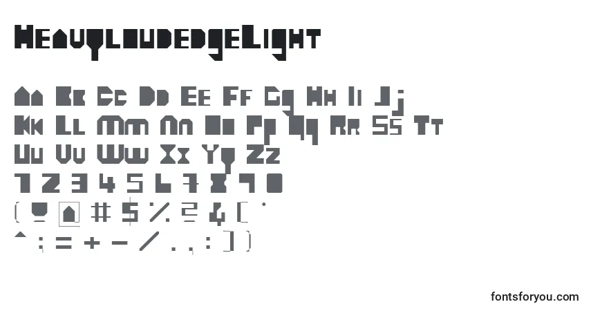 Шрифт HeavyloudedgeLight – алфавит, цифры, специальные символы