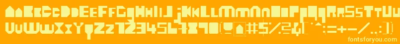 More about HeavyloudedgeLight Font HeavyloudedgeLight Font – Yellow Fonts on Orange Background