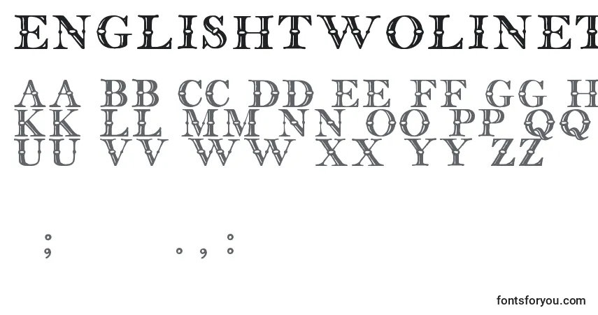Schriftart EnglishTwoLineTfb – Alphabet, Zahlen, spezielle Symbole