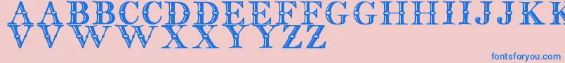 EnglishTwoLineTfb Font – Blue Fonts on Pink Background