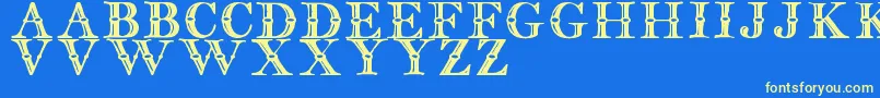 Fonte EnglishTwoLineTfb – fontes amarelas em um fundo azul
