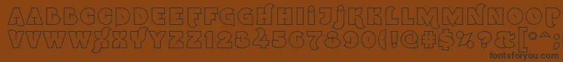 フォントNamskout – 黒い文字が茶色の背景にあります