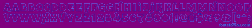 フォントNamskout – 紫色の背景に青い文字