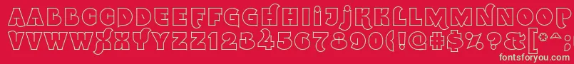 フォントNamskout – 赤い背景に緑の文字