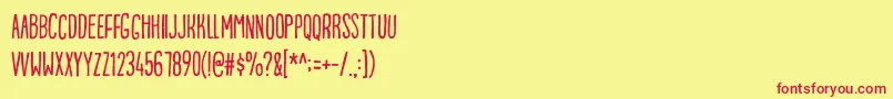 PorceleinaDemo Font – Red Fonts on Yellow Background