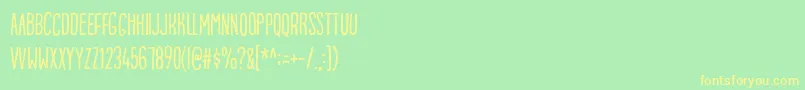 フォントPorceleinaDemo – 黄色の文字が緑の背景にあります