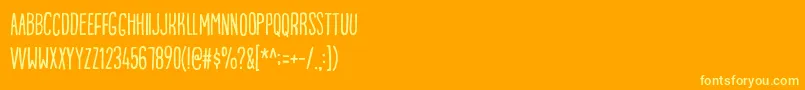 Lisätietoja PorceleinaDemo-fontista PorceleinaDemo-fontti – keltaiset fontit oranssilla taustalla