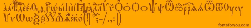 HirmosIeucs Font – Brown Fonts on Orange Background