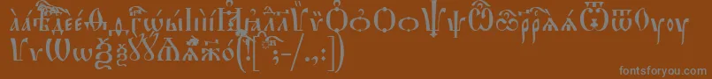 HirmosIeucs Font – Gray Fonts on Brown Background