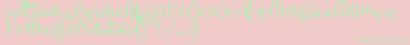 HirmosIeucs Font – Green Fonts on Pink Background