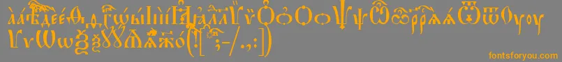 HirmosIeucs Font – Orange Fonts on Gray Background