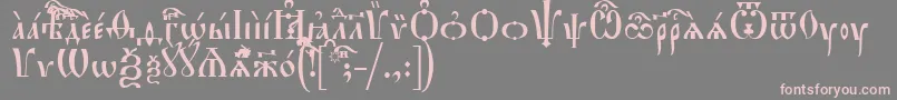 フォントHirmosIeucs – 灰色の背景にピンクのフォント