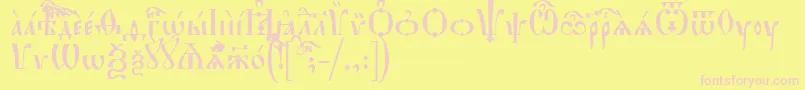 HirmosIeucs Font – Pink Fonts on Yellow Background