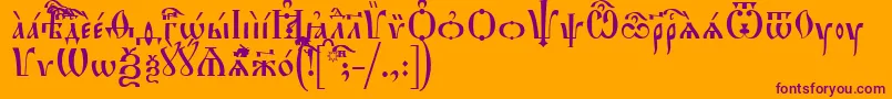 フォントHirmosIeucs – オレンジの背景に紫のフォント